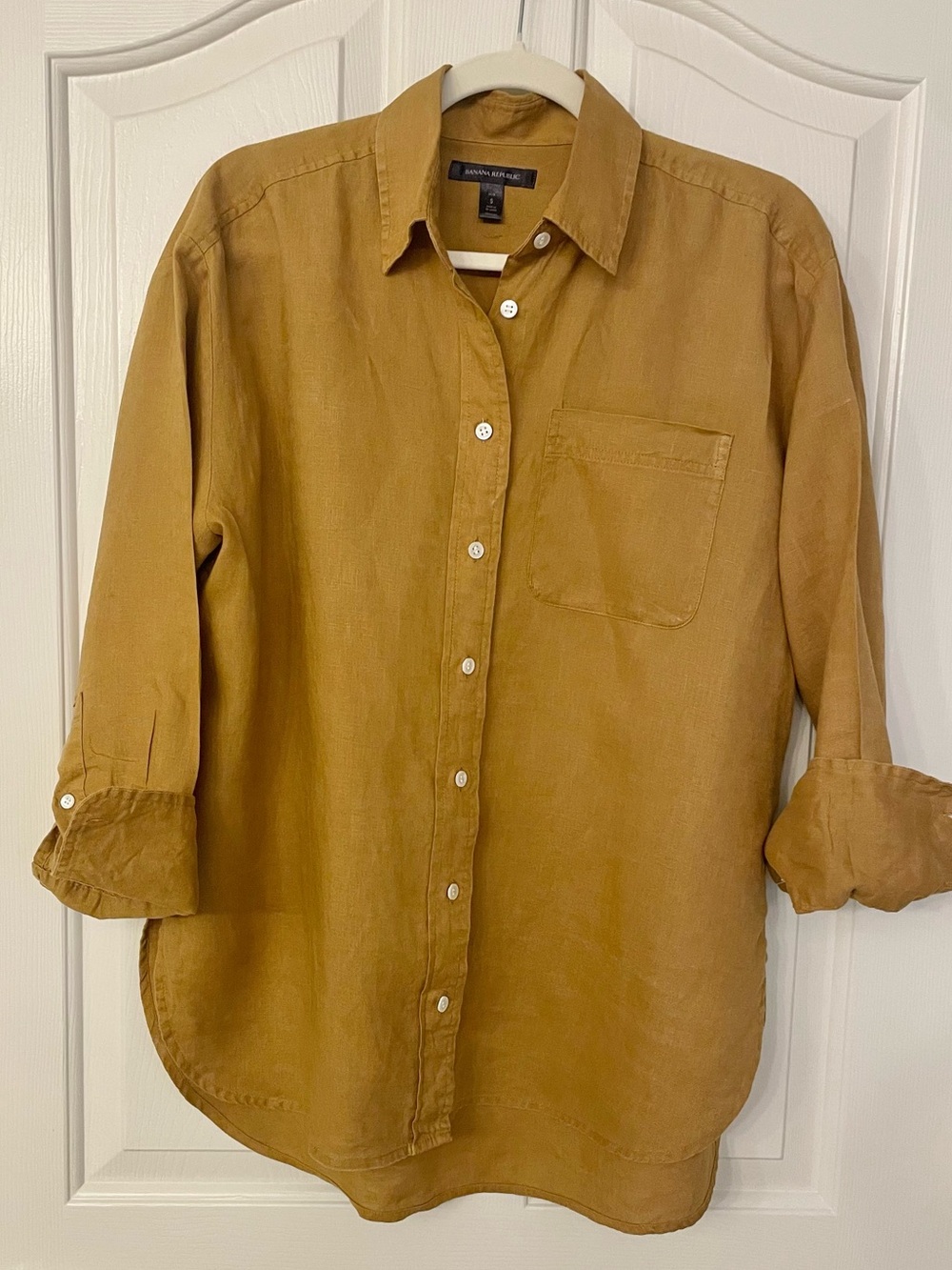 Banana Republic 100% Linen Oversized, Gold, S - Picture 2 of 6